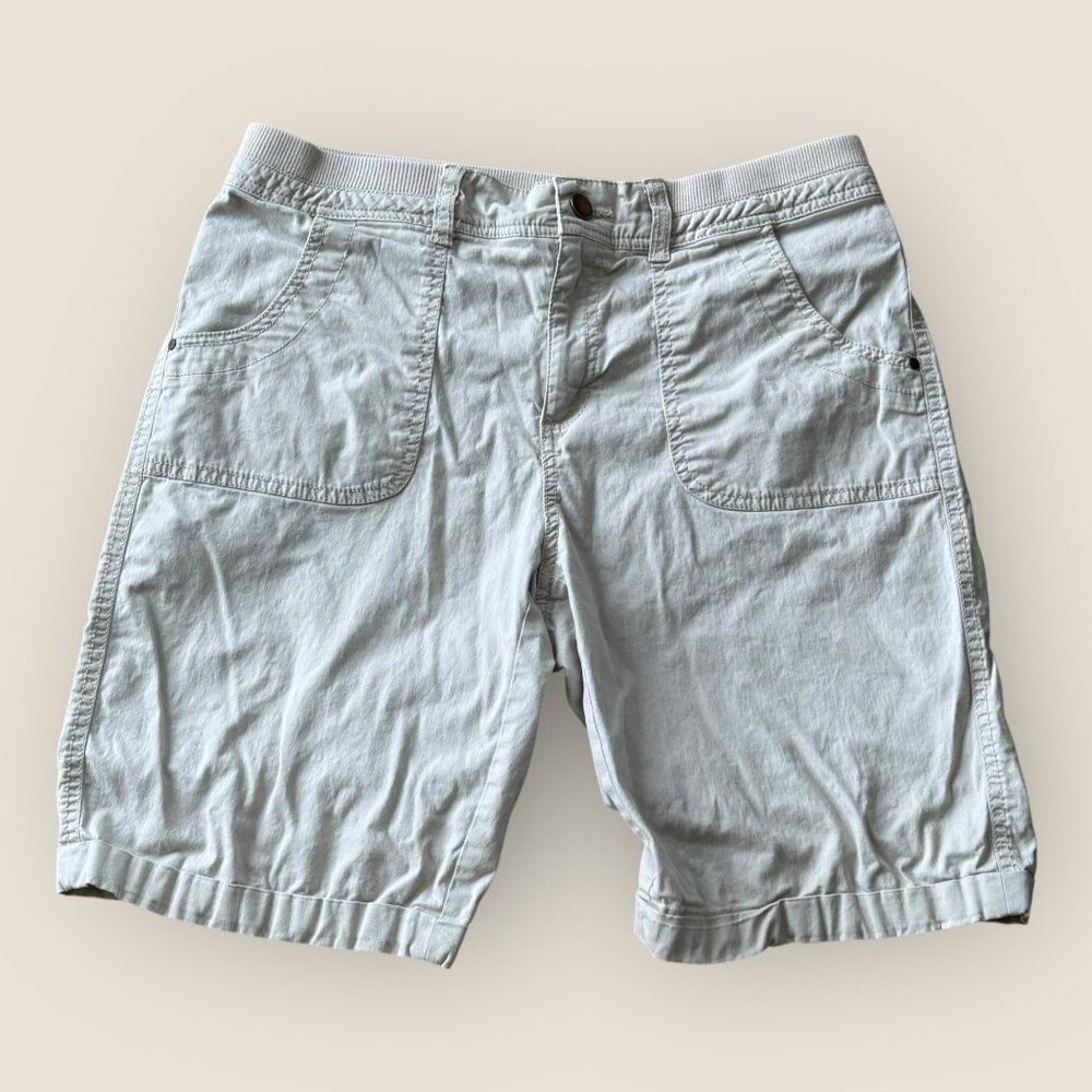 Croft & Barrow Beige Cotton Stretch Casual Shorts Size 8 Elastic Waistband